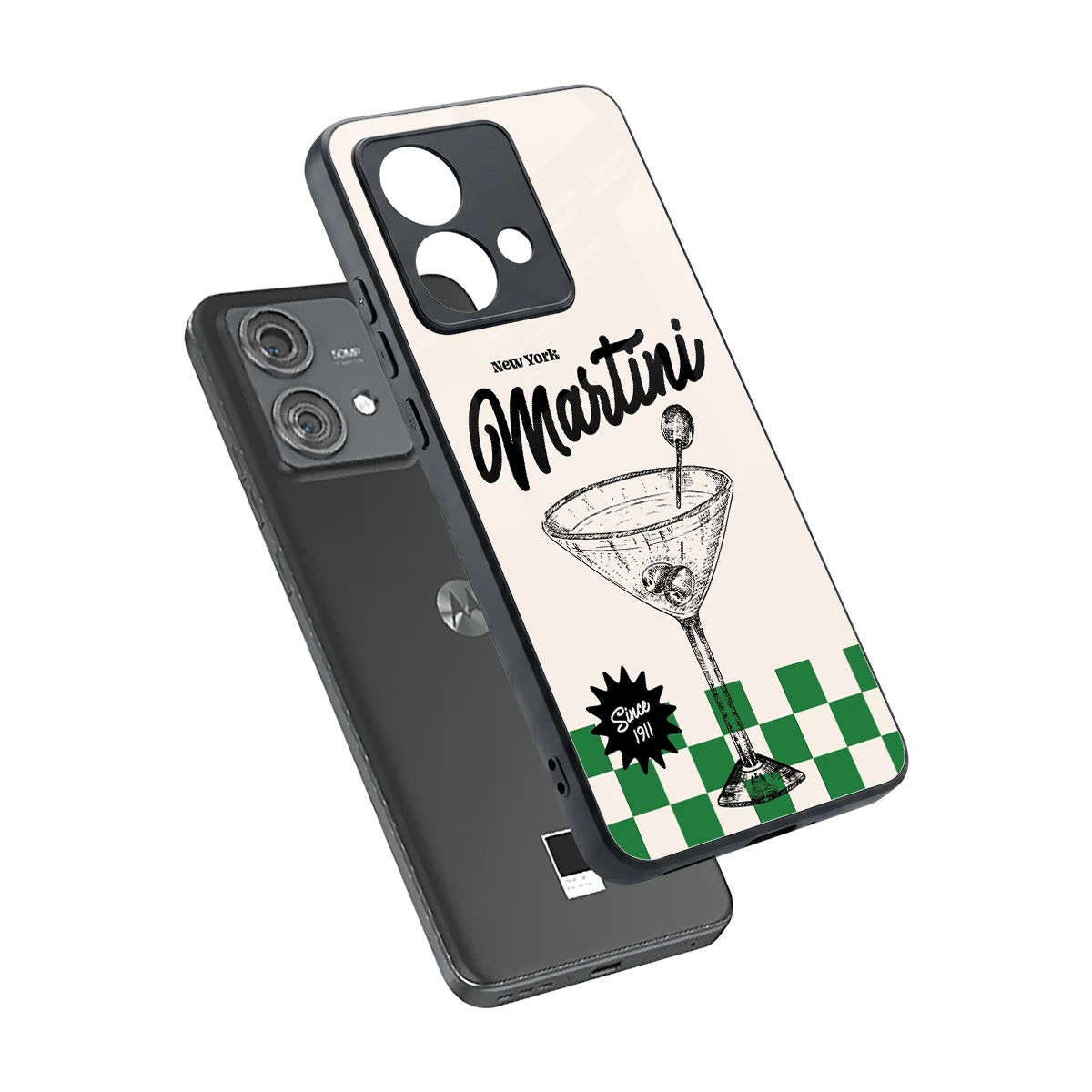 Newyork Martini sleek motorola edge 40 neo 5g cover with tempered glass back and TPU edges