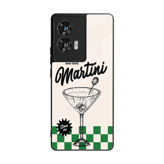 Newyork Martini back phone cover | glass case for motorola edge 50 fusion