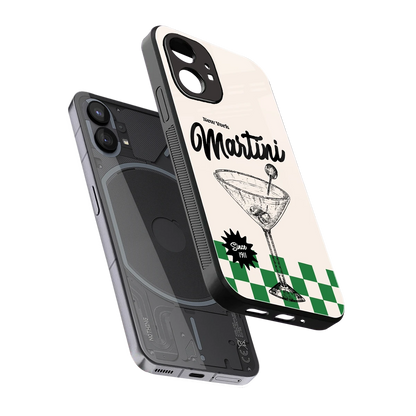 Newyork Martini sleek nothing phone 1 cover with tempered glass back and TPU edges