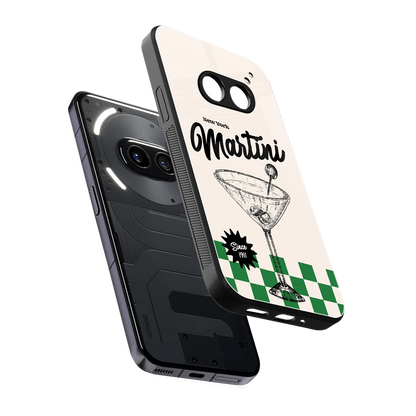 Newyork Martini sleek nothing phone 2a cover with tempered glass back and TPU edges
