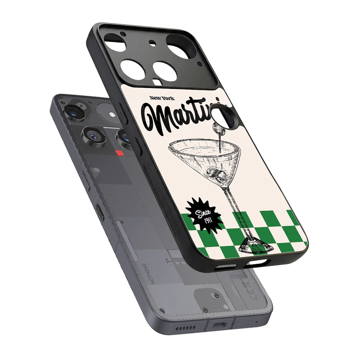 Newyork Martini sleek nothing phone 3 cover with tempered glass back and TPU edges