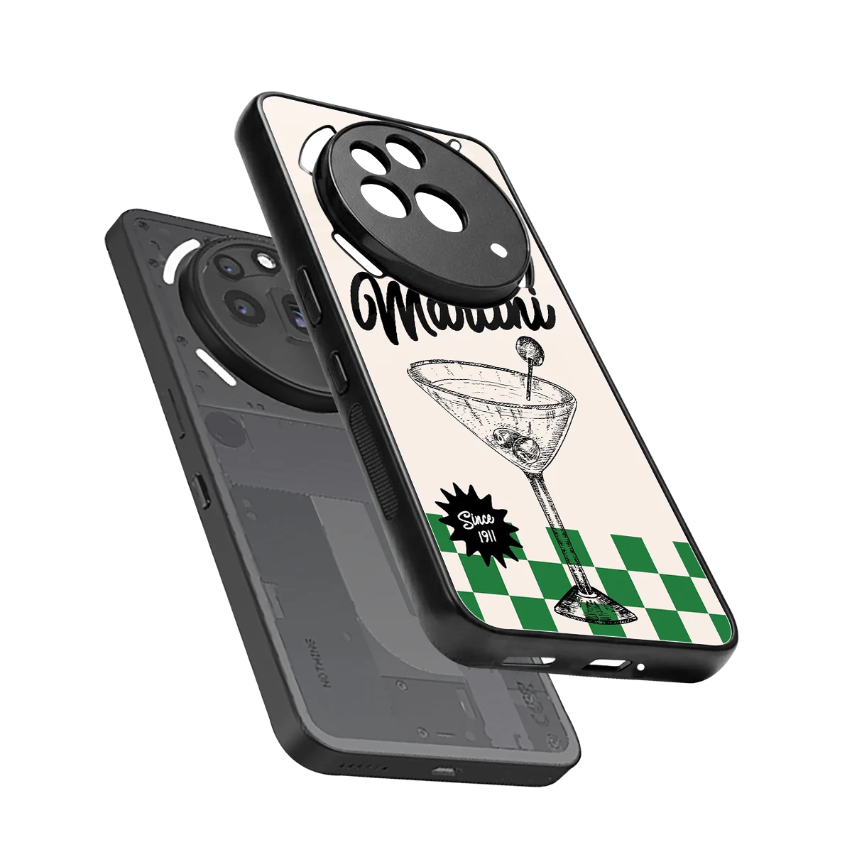 Newyork Martini sleek nothing phone 3a pro cover with tempered glass back and TPU edges