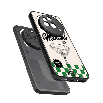 Newyork Martini sleek nothing phone 3a pro cover with tempered glass back and TPU edges