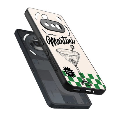 Newyork Martini sleek nothing phone 3a cover with tempered glass back and TPU edges