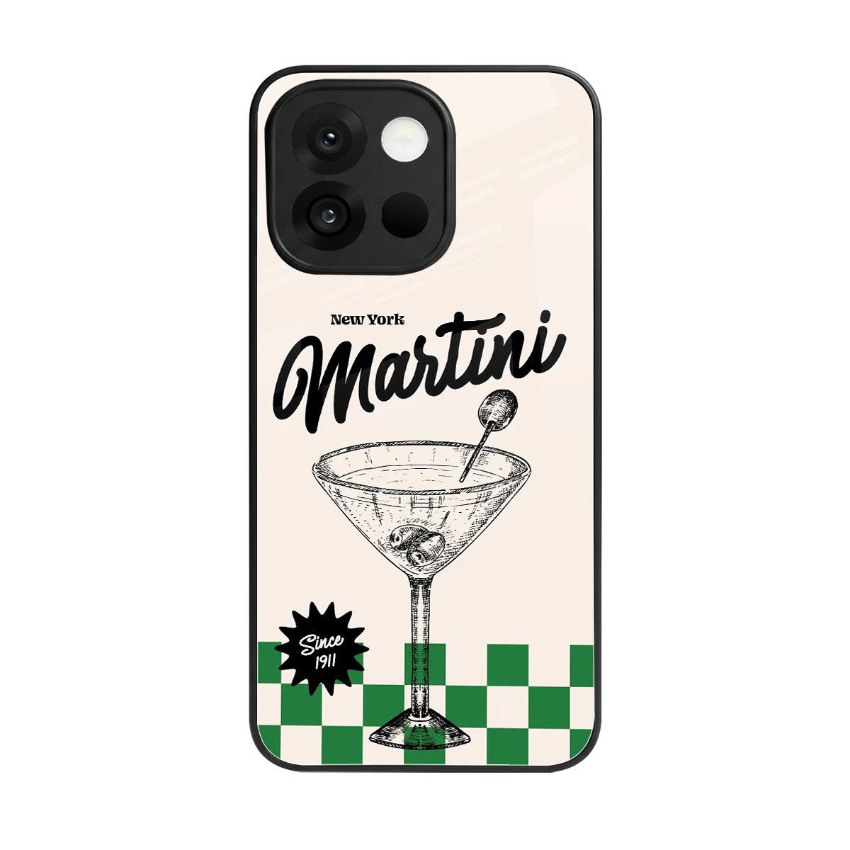 Newyork Martini back phone cover | glass case for oneplus 13s