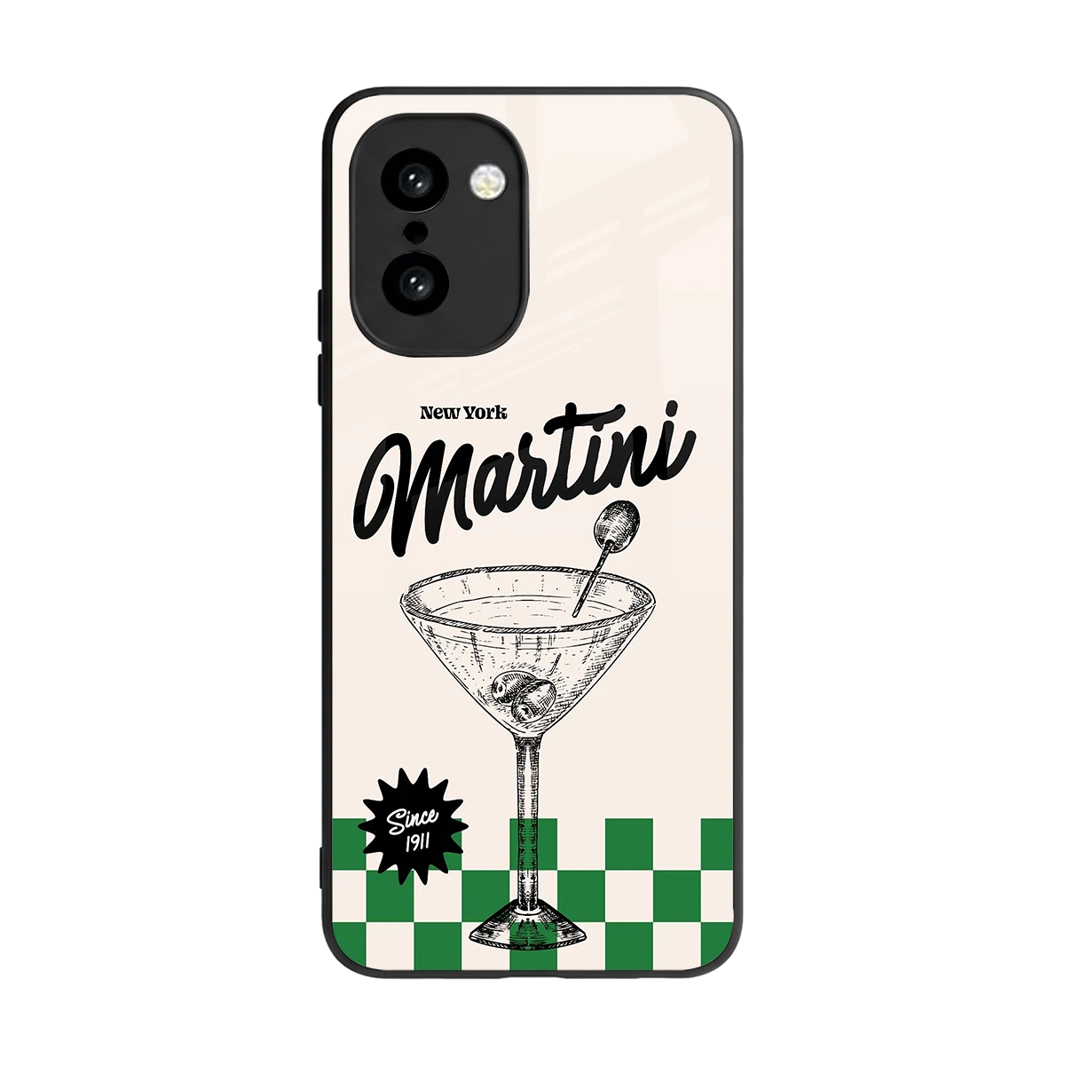 Newyork Martini back phone cover | glass case for oneplus 15r
