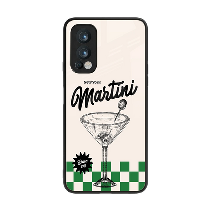 Newyork Martini back phone cover | glass case for oneplus nord 2