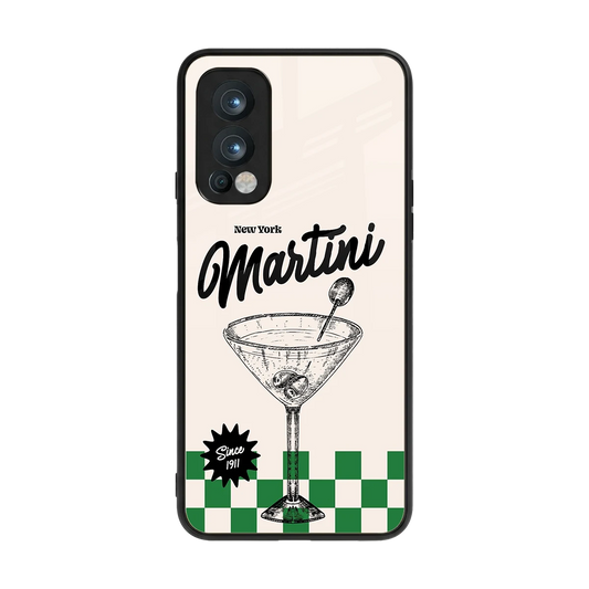 Newyork Martini back phone cover | glass case for oneplus nord 2