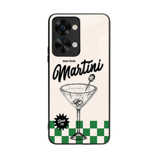 Newyork Martini back phone cover | glass case for oneplus nord 2t