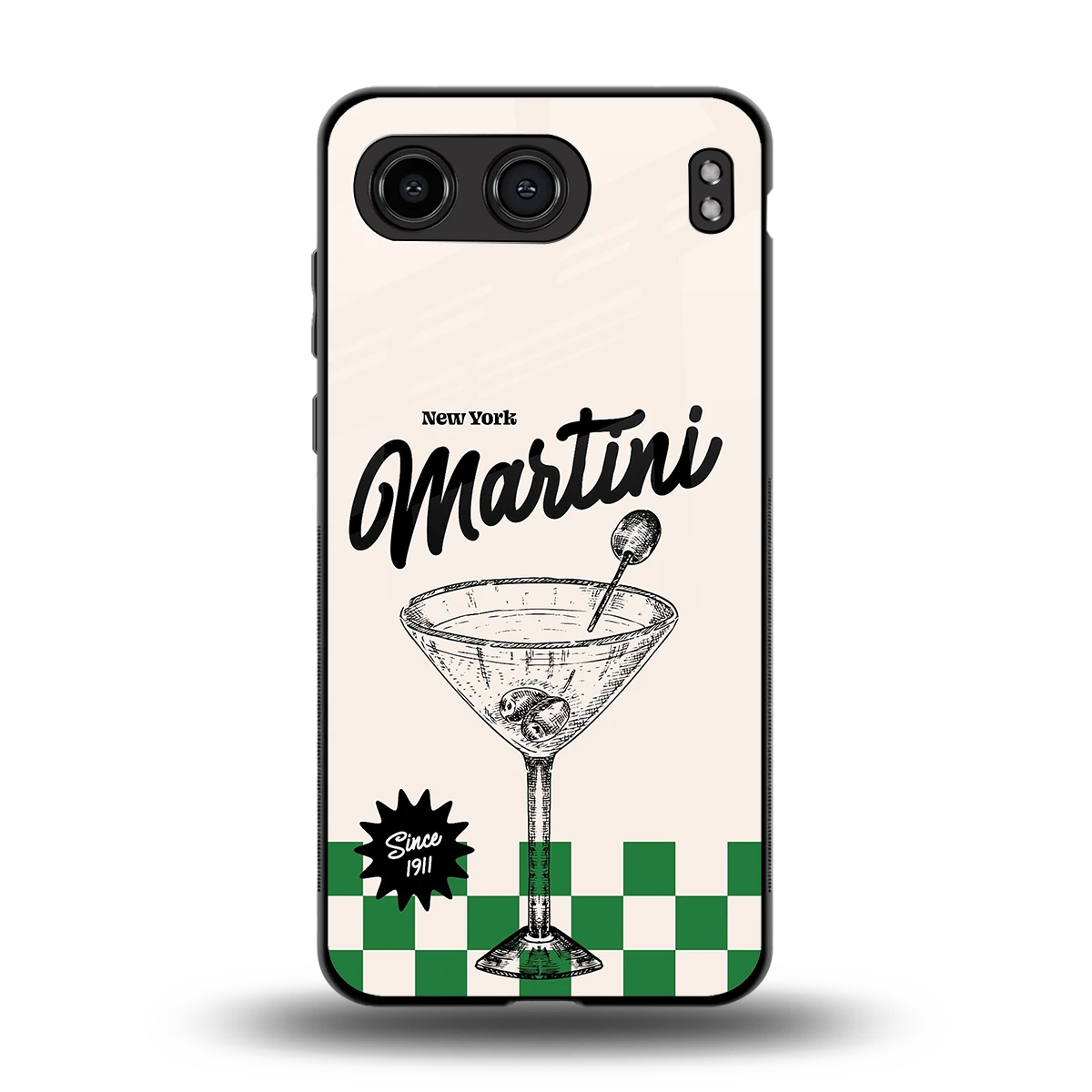 Newyork Martini back phone cover | glass case for oneplus nord 4