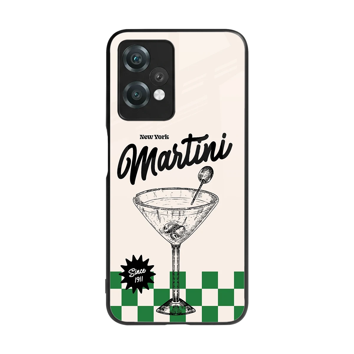 Newyork Martini back phone cover | glass case for oneplus nord ce 2 lite