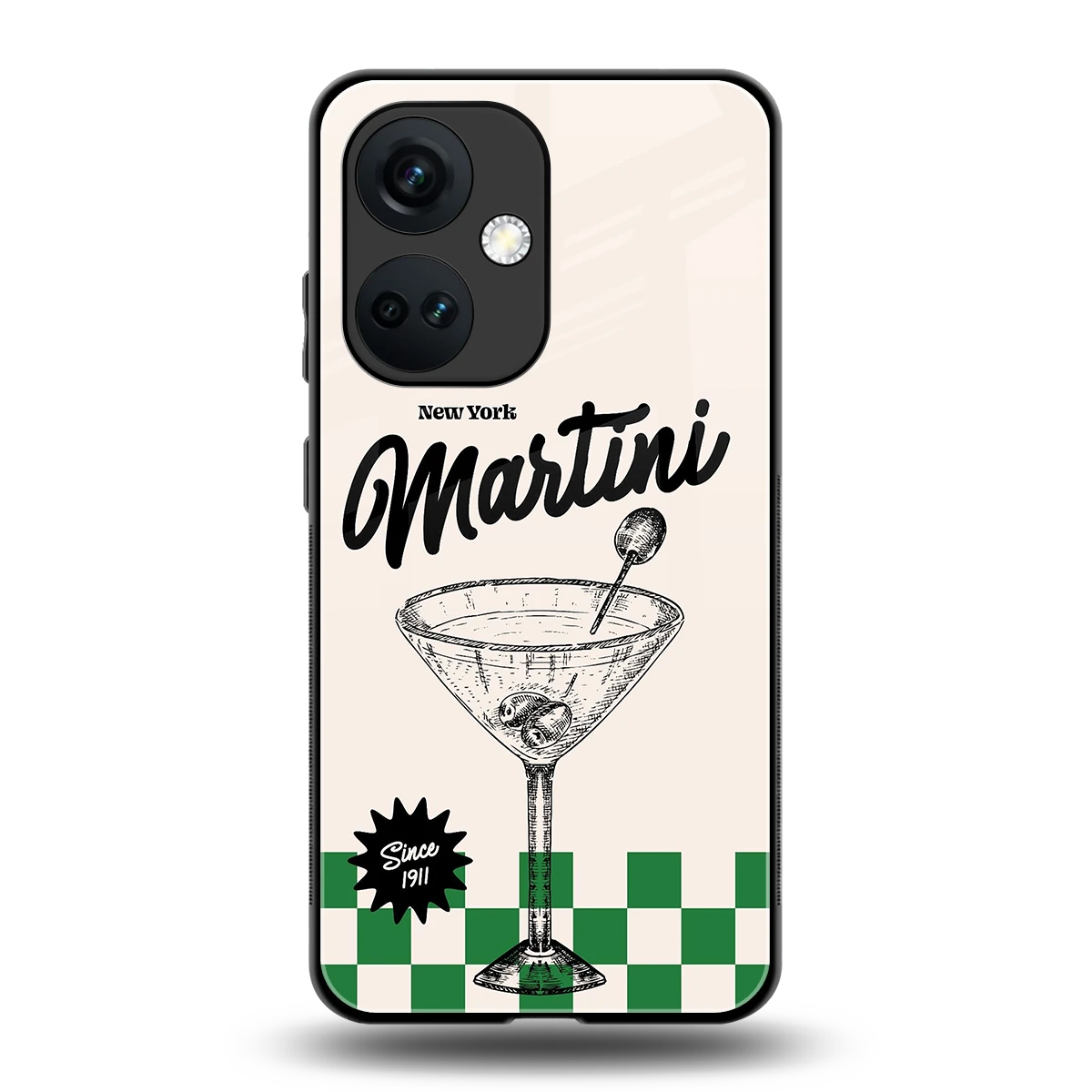 Newyork Martini back phone cover | glass case for oneplus nord ce 3