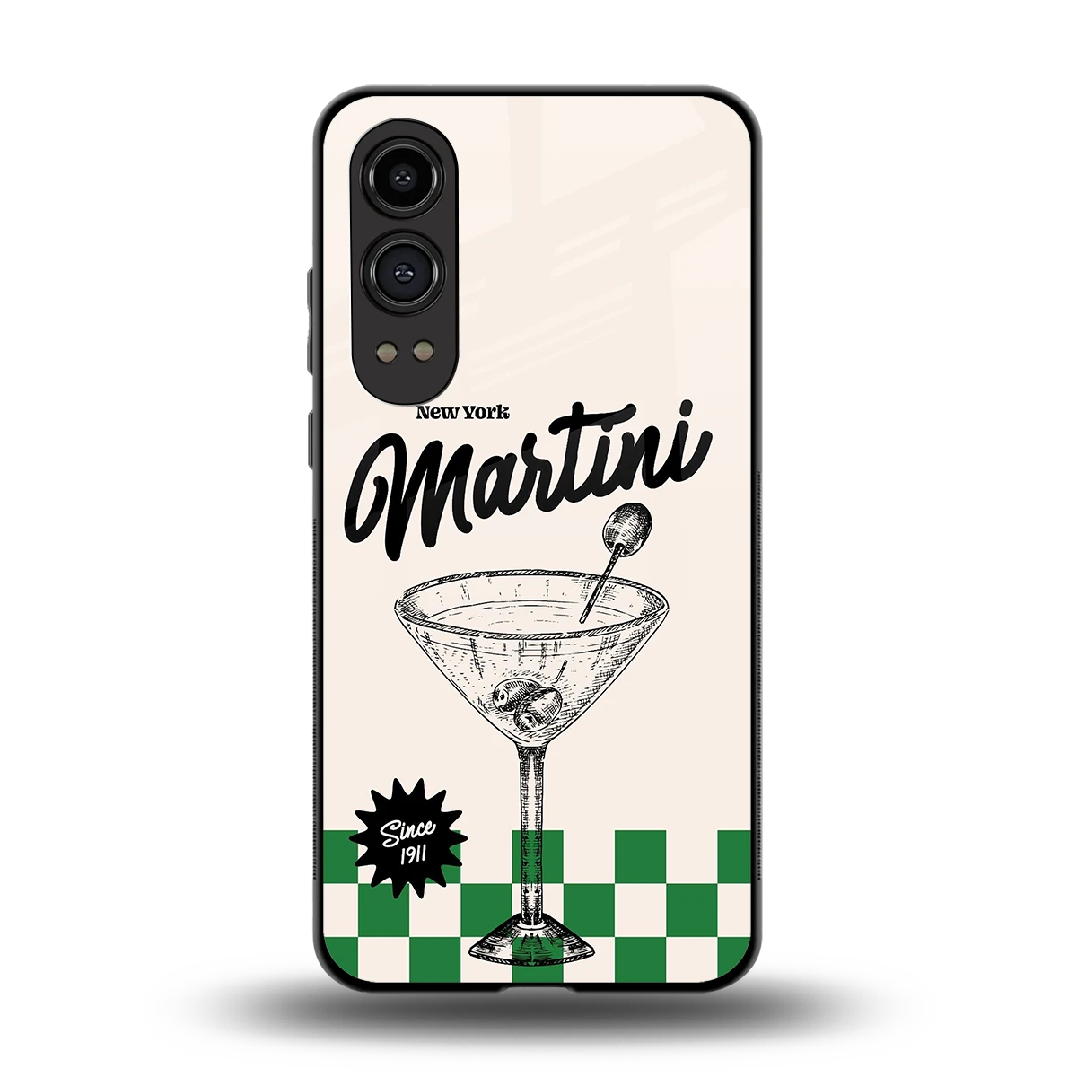 Newyork Martini back phone cover | glass case for oneplus nord ce 4 lite