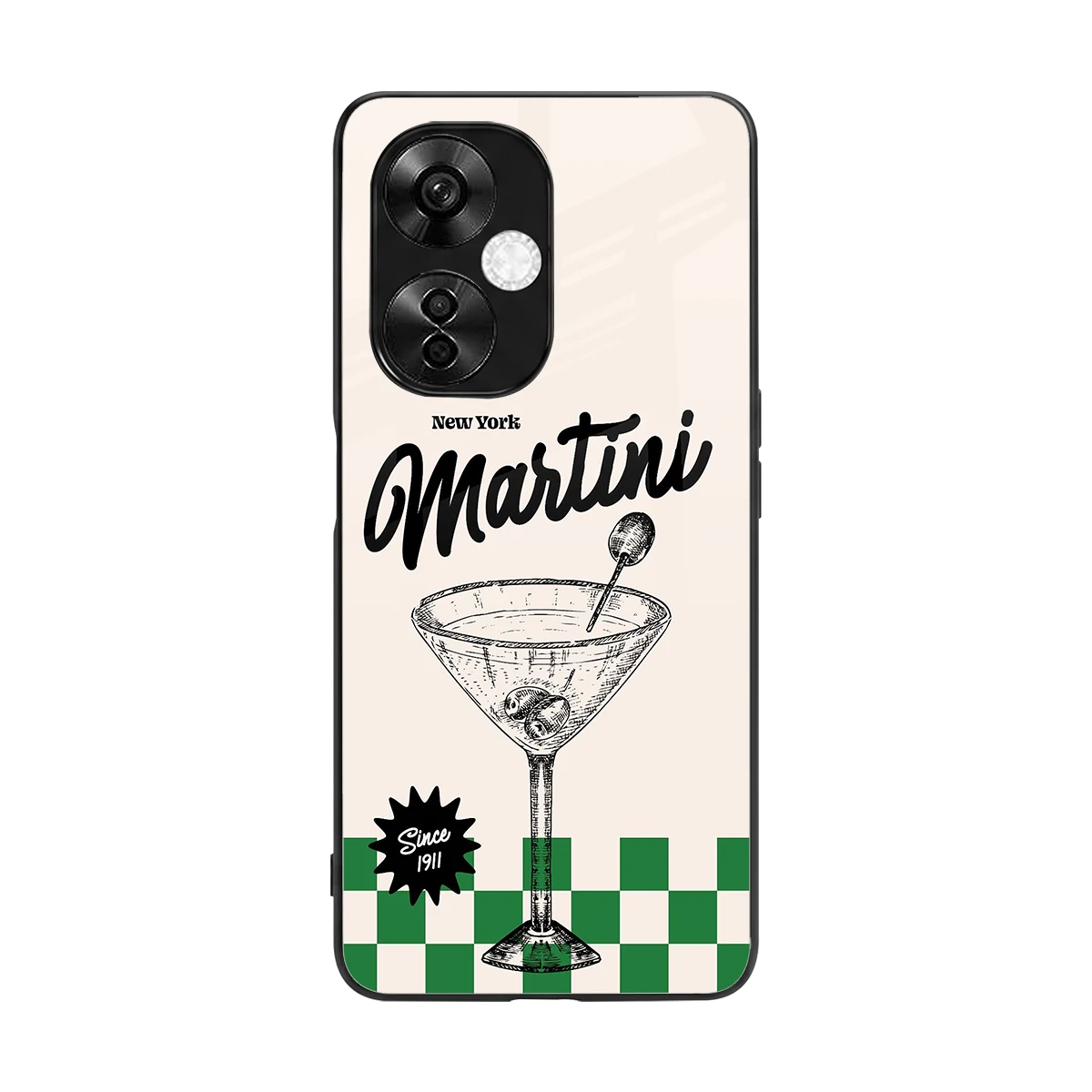 Newyork Martini back phone cover | glass case for oneplus nord ce 3 lite