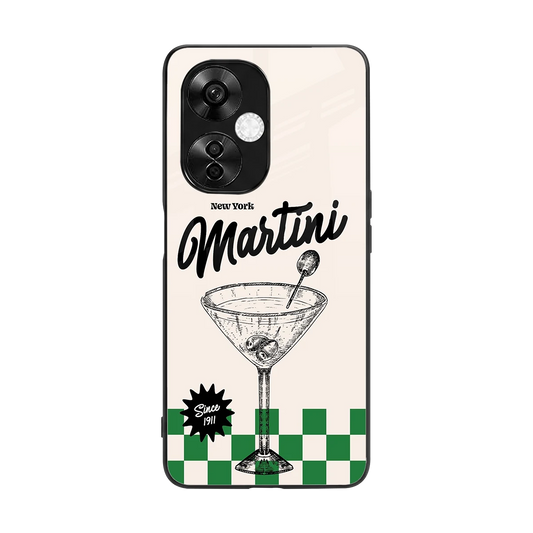 Newyork Martini back phone cover | glass case for oneplus nord ce 3 lite