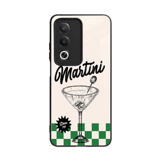 Newyork Martini back phone cover | glass case for oppo a3 pro