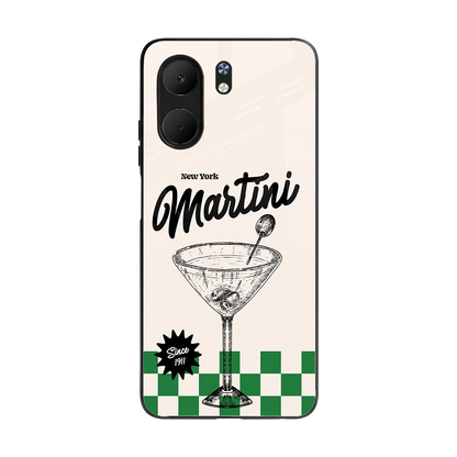 Newyork Martini back phone cover | glass case for oppo a5x 5g