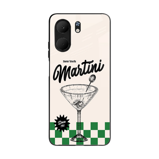 Newyork Martini back phone cover | glass case for oppo a5x 5g
