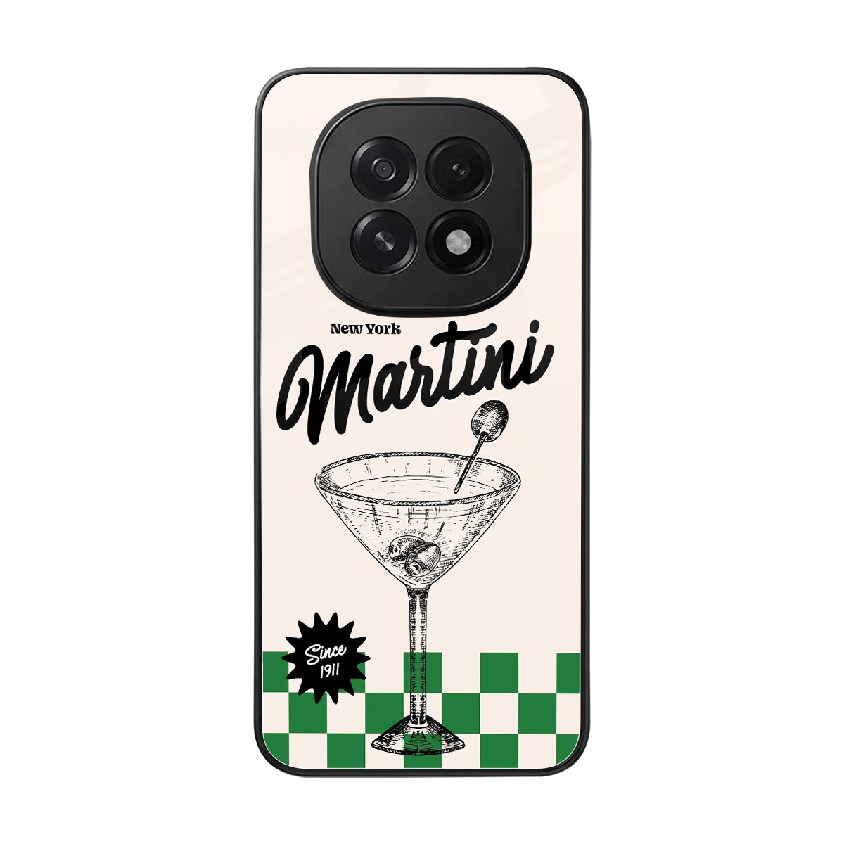 Newyork Martini back phone cover | glass case for oppo f29 5g