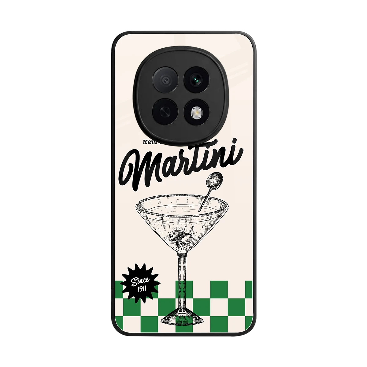 Newyork Martini back phone cover | glass case for oppo f29 pro 5g