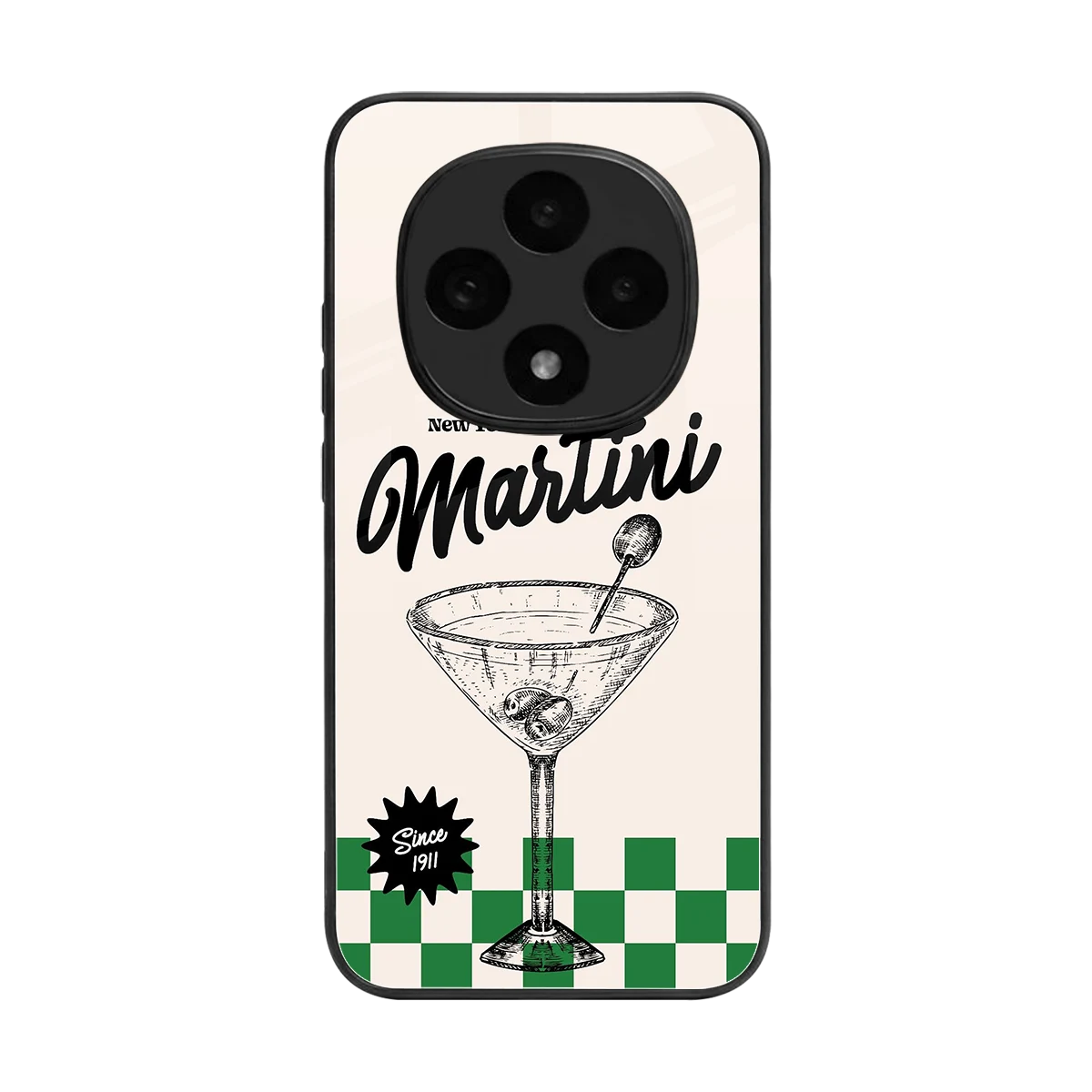 Newyork Martini back phone cover | glass case for oppo f31 pro 5g