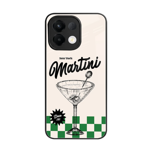 Newyork Martini back phone cover | glass case for oppo k13 5g