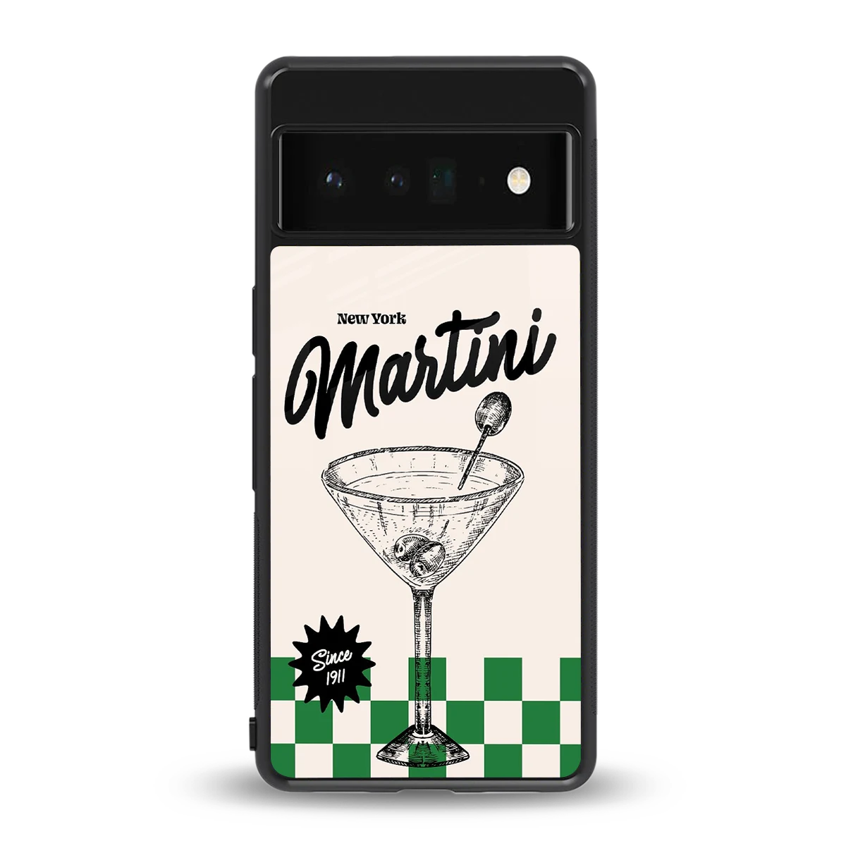 Newyork Martini back phone cover | glass case for google pixel 6 pro