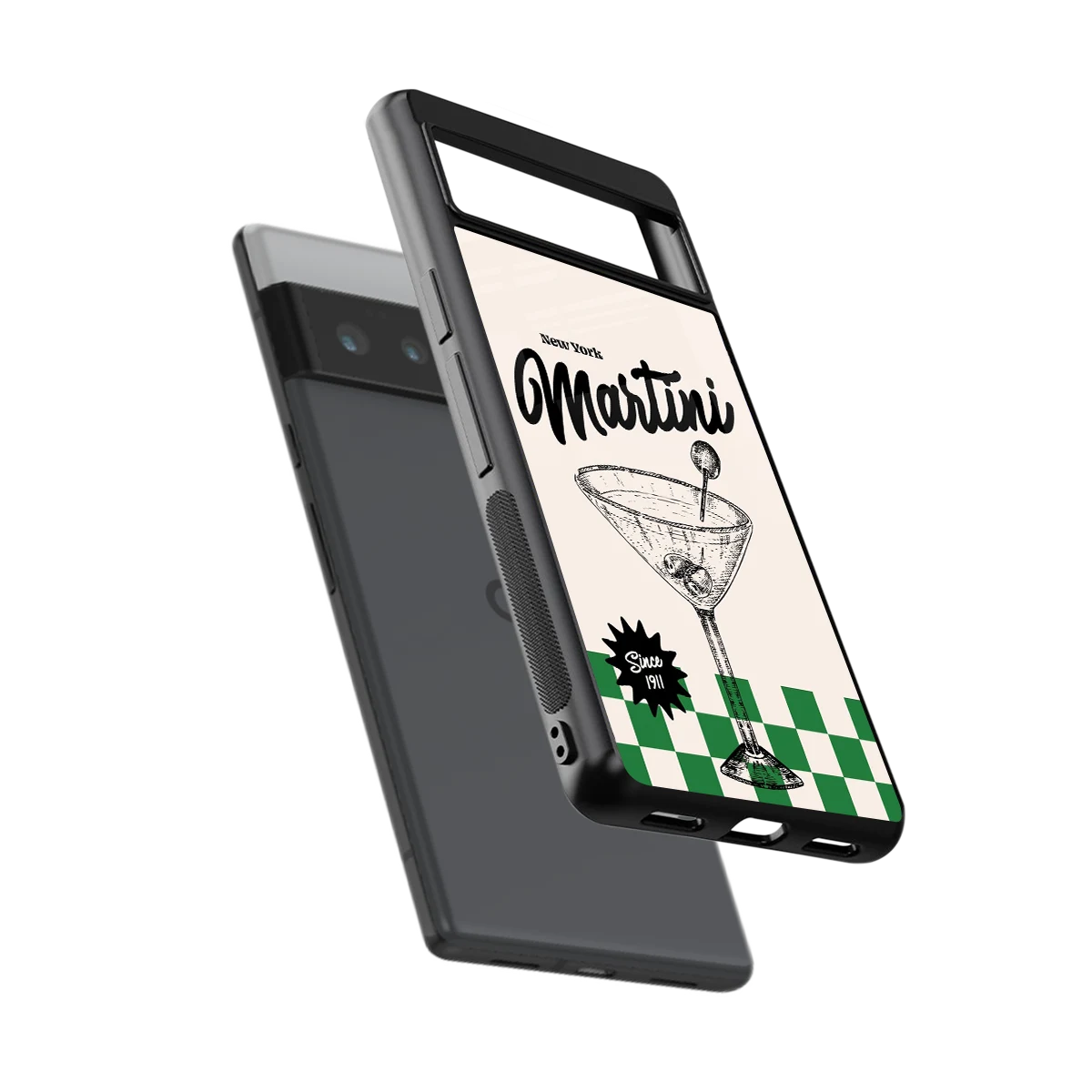 Newyork Martini sleek google pixel 6 pro cover with tempered glass back and TPU edges