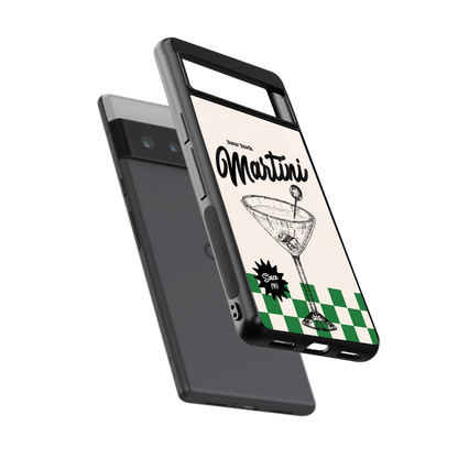 Newyork Martini sleek google pixel 6 pro cover with tempered glass back and TPU edges