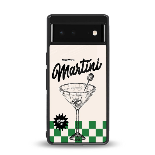 Newyork Martini back phone cover | glass case for google pixel 6