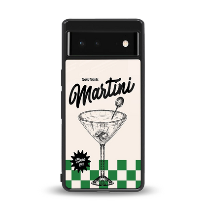 Newyork Martini back phone cover | glass case for google pixel 6a