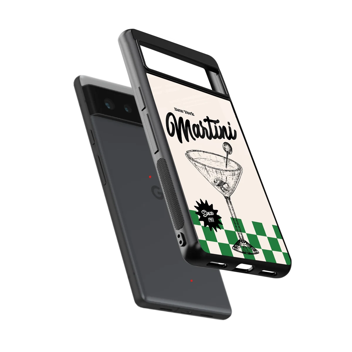 Newyork Martini sleek google pixel 6 cover with tempered glass back and TPU edges