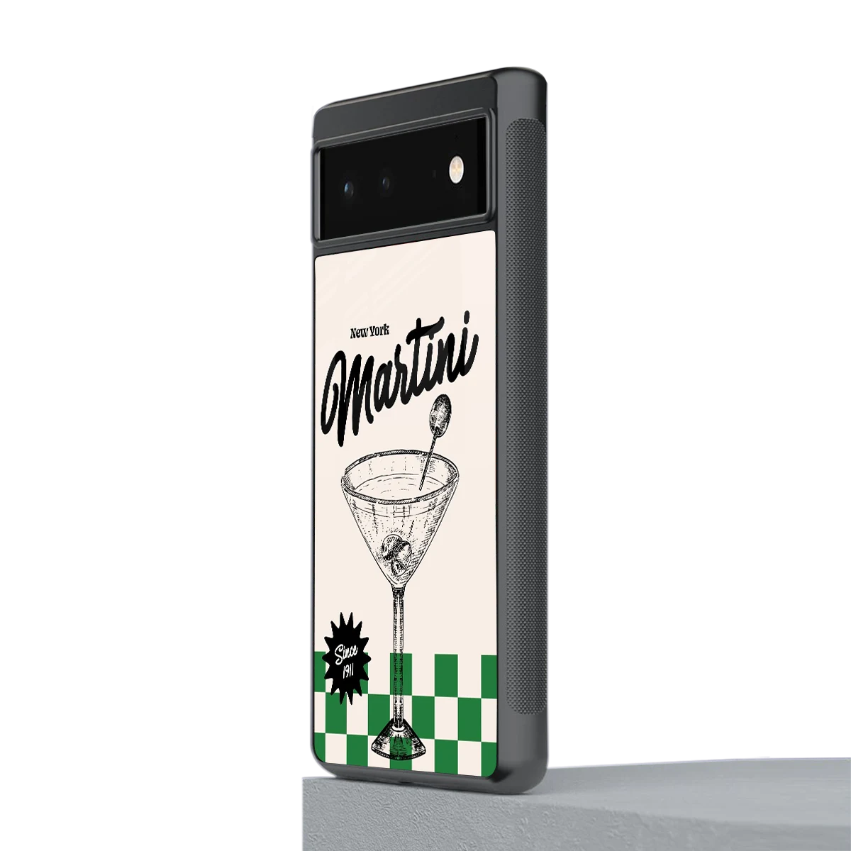 Newyork Martini stylish phone case for google pixel 6a | glossy glass and slim fit