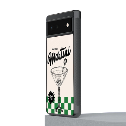 Newyork Martini stylish phone case for google pixel 6a | glossy glass and slim fit