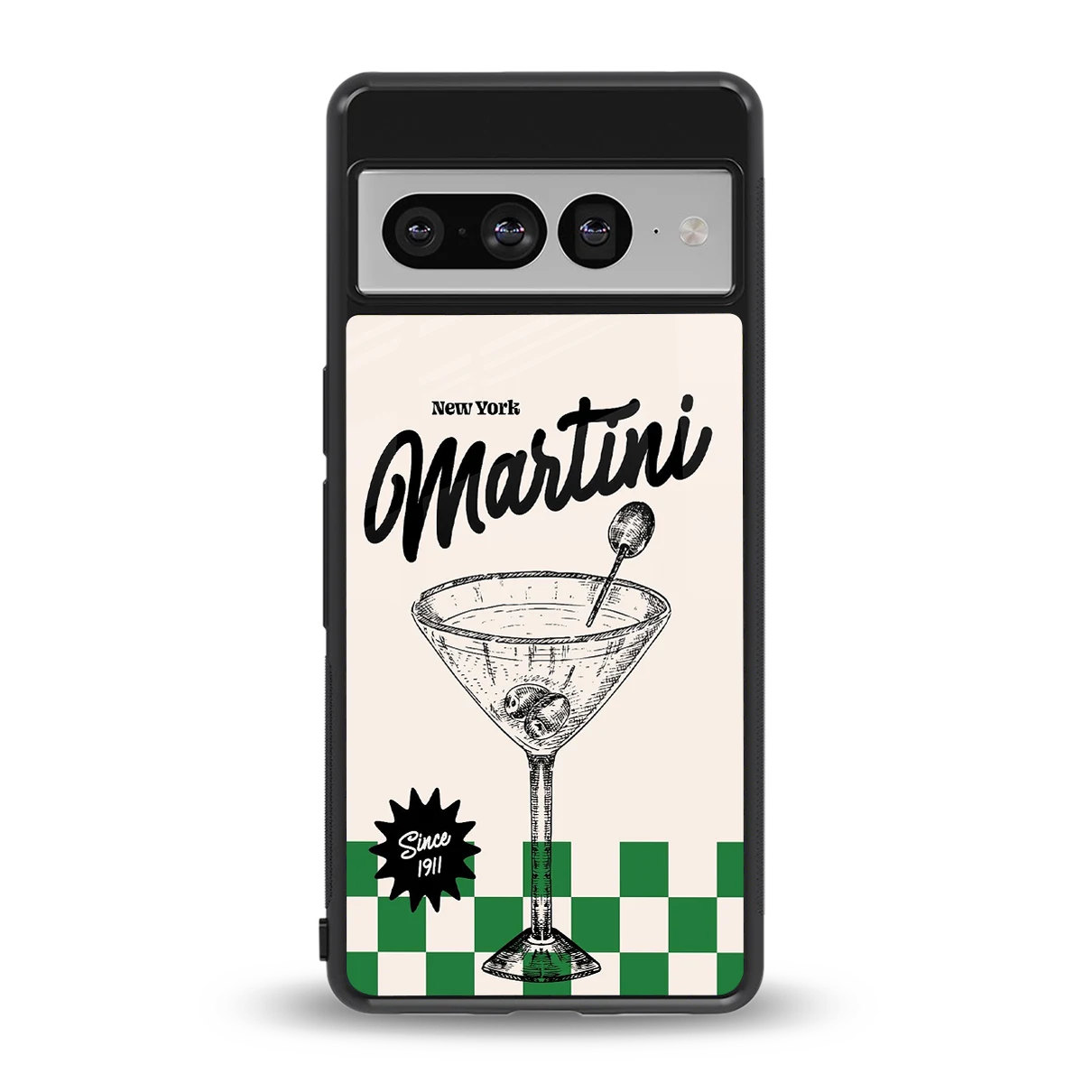 Newyork Martini back phone cover | glass case for google pixel 7 pro