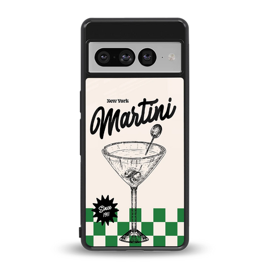 Newyork Martini back phone cover | glass case for google pixel 7 pro