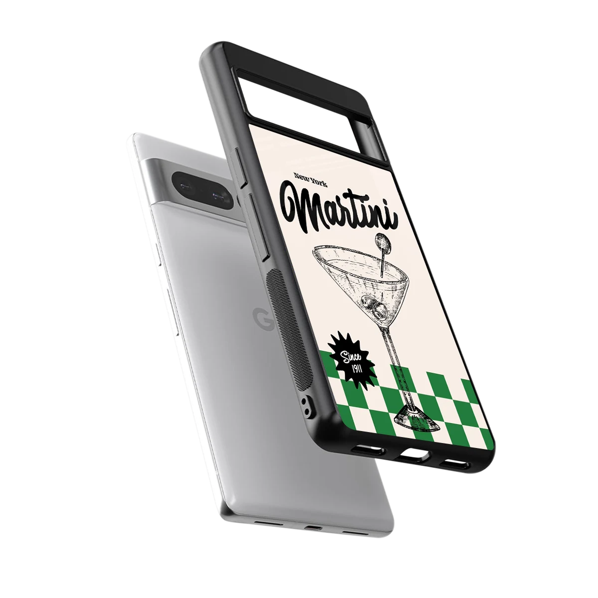 Newyork Martini sleek google pixel 7 pro cover with tempered glass back and TPU edges