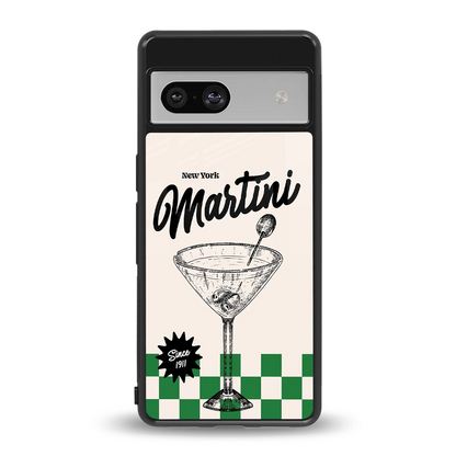 Newyork Martini back phone cover | glass case for google pixel 7a