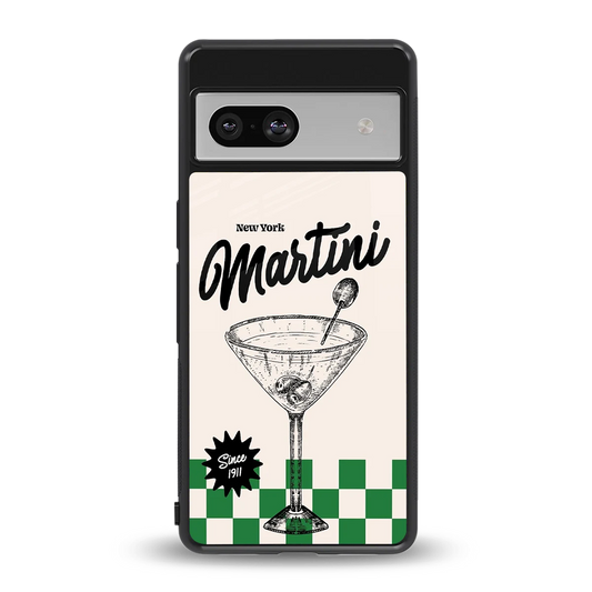 Newyork Martini back phone cover | glass case for google pixel 7a