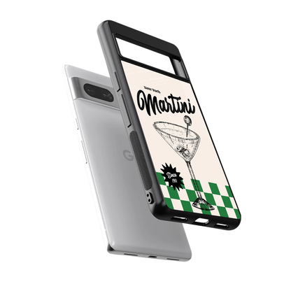 Newyork Martini sleek google pixel 7a cover with tempered glass back and TPU edges