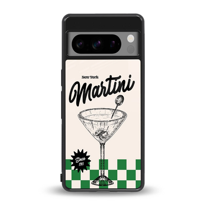 Newyork Martini back phone cover | glass case for google pixel 8 pro