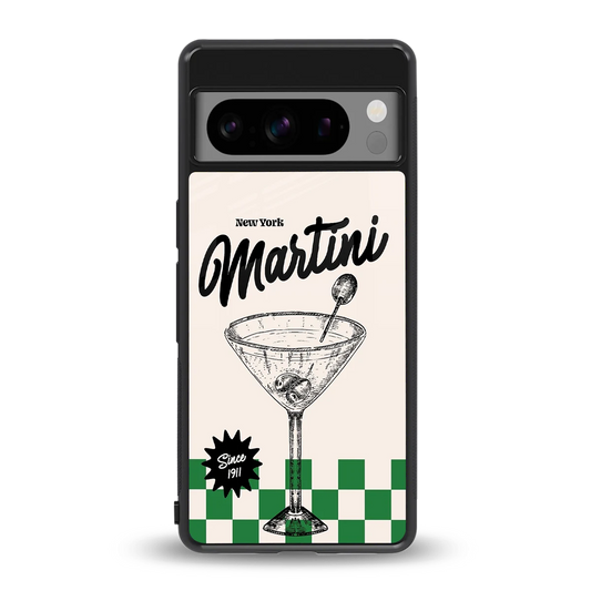 Newyork Martini back phone cover | glass case for google pixel 8 pro