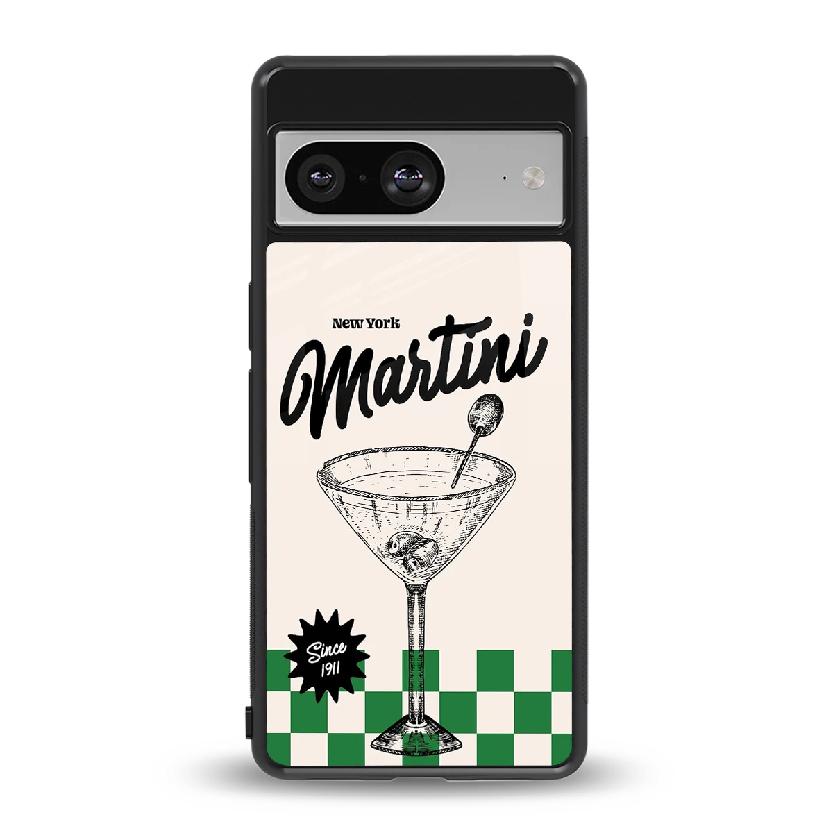 Newyork Martini back phone cover | glass case for google pixel 8