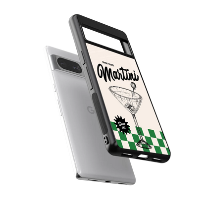 Newyork Martini sleek google pixel 8 cover with tempered glass back and TPU edges