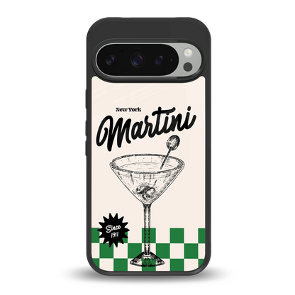 Newyork Martini back phone cover | glass case for google pixel 9 pro xl