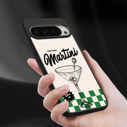 Newyork Martini sleek google pixel 9 pro cover with tempered glass back and TPU edges