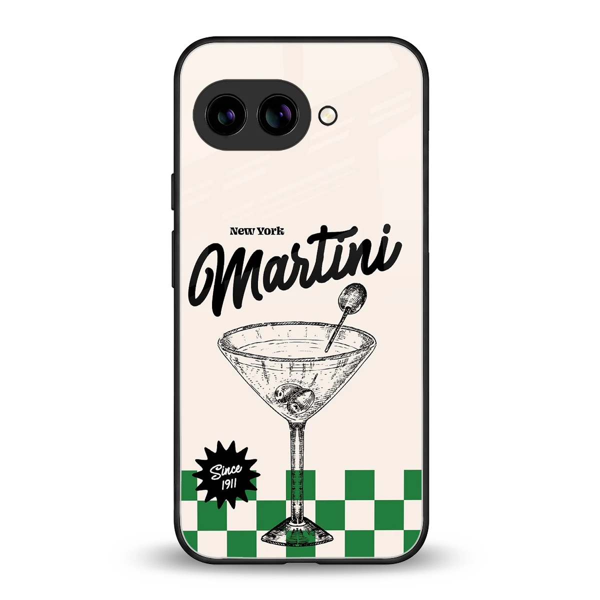 Newyork Martini back phone cover | glass case for google pixel 9a