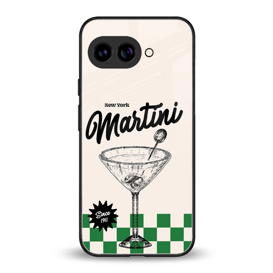 Newyork Martini back phone cover | glass case for google pixel 10a