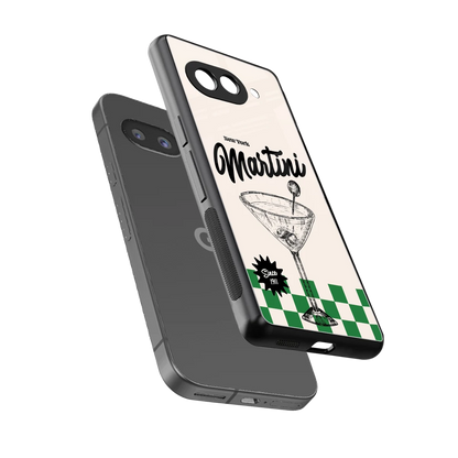 Newyork Martini sleek google pixel 9a cover with tempered glass back and TPU edges