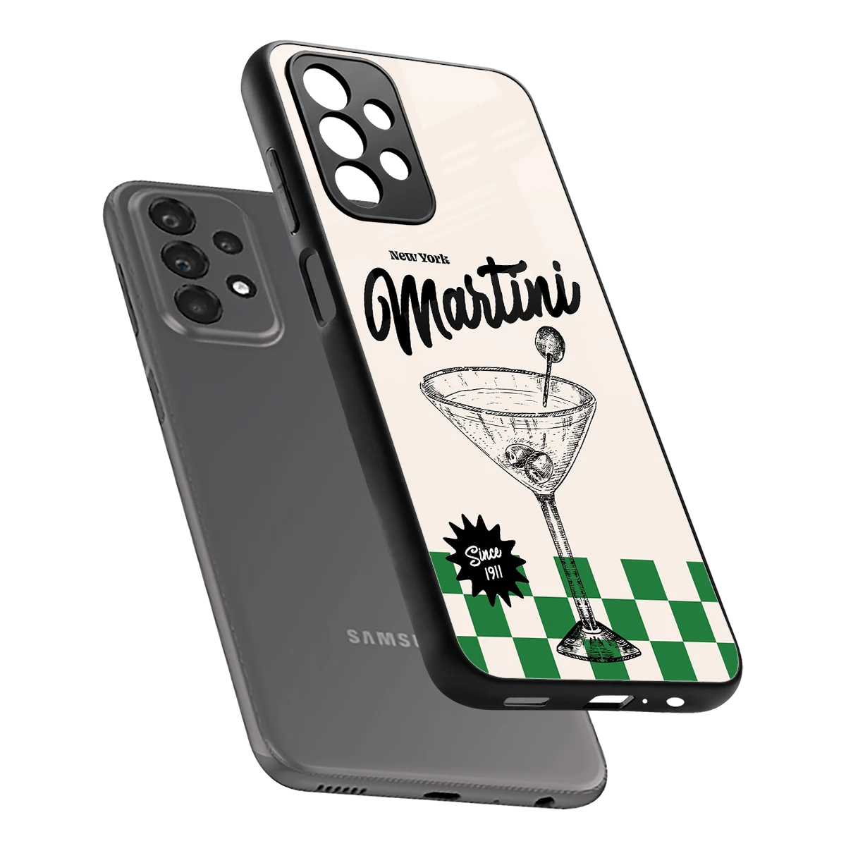 Newyork Martini sleek samsung galaxy a23 cover with tempered glass back and TPU edges